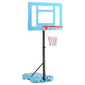 Poolside Basketball Hoop Stand, 36.5"-48.5" Height Adjustable Portable Hoop System w/ Clear Backboard & Fillable Base for Whole Family, Blue, Black, R Poolside Basketball Hoop Stand, 36.5"-48.5" Height Adjustable Portable Hoop System w/ Clear Backboard & Fillable Base for Whole Family, Blue, Black, R