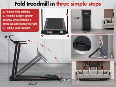 Treadmill with 8% Incline, Portable Treadmills for Home with Handle, Foldable Treadmills with 265 Lbs Capacity Treadmill with 8% Incline, Portable Treadmills for Home with Handle, Foldable Treadmills with 265 Lbs Capacity